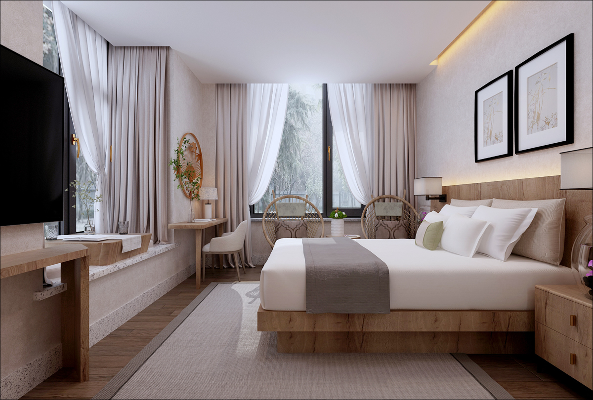 巢湖厵村民宿现代田园风格民宿设计装修(图2) 巢湖厵村民宿现代田园风格民宿设计装修(图2)