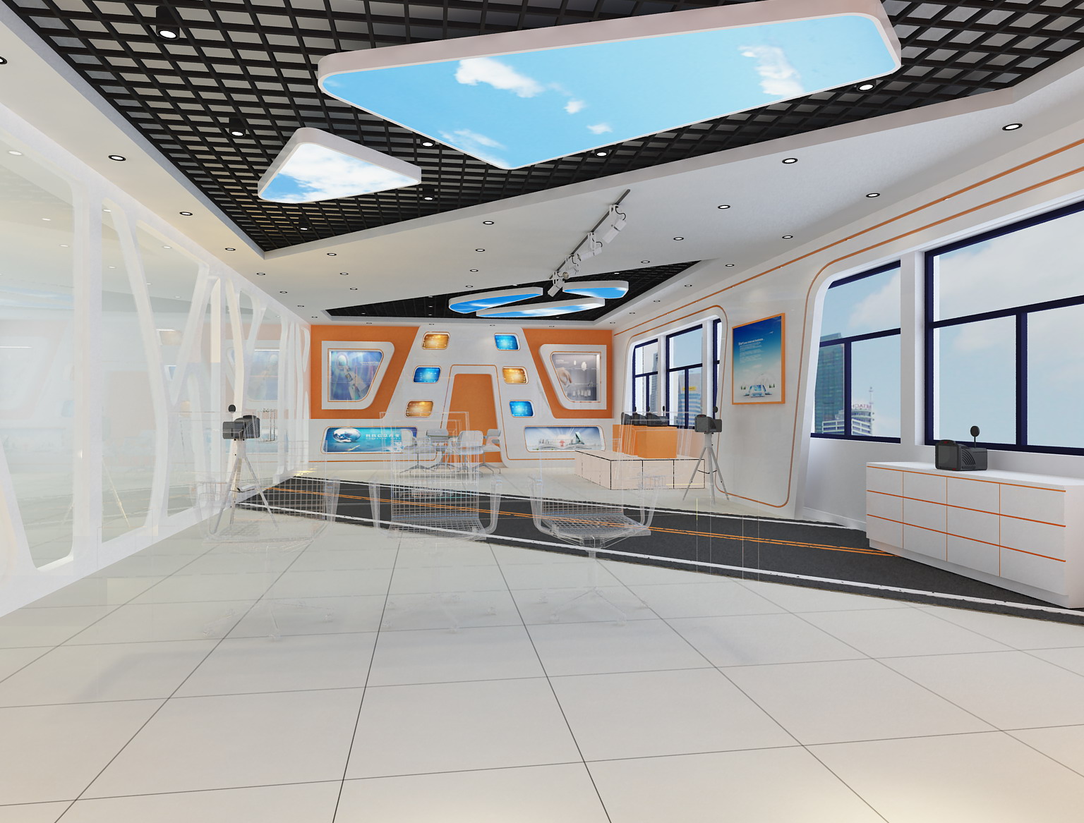 文康科技600平方现代橙色展厅装修(图4) 文康科技600平方现代橙色展厅装修(图4)