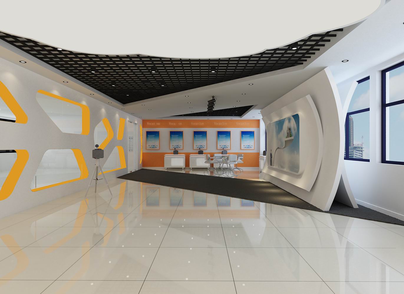 文康科技600平方现代橙色展厅装修(图6) 文康科技600平方现代橙色展厅装修(图6)