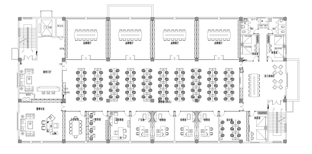 合肥尚喜A#2000m²极简风办公楼装修案例(图1) 合肥尚喜A#2000m²极简风办公楼装修案例(图1)