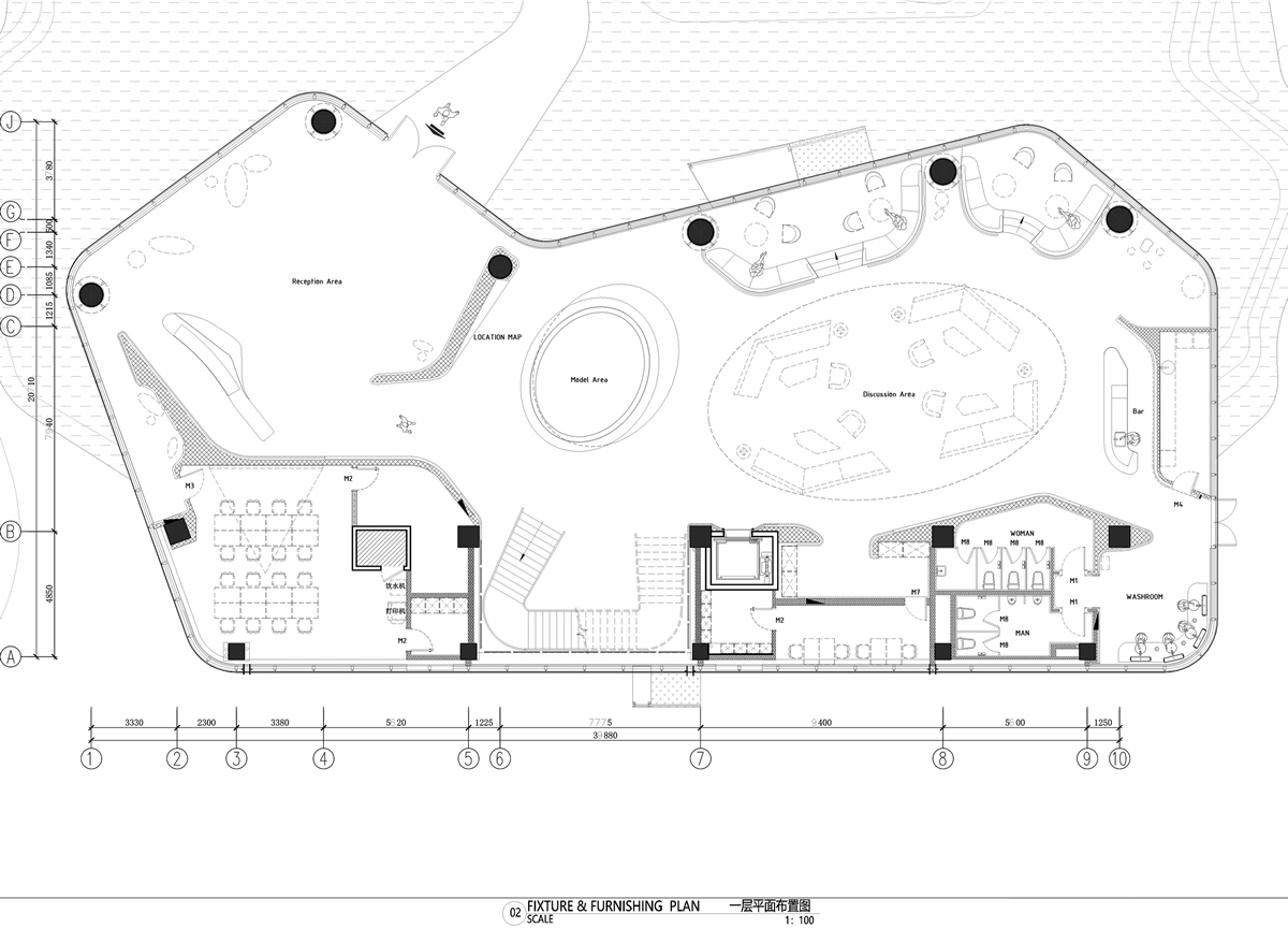 淮北·金街坊售楼部现代简约装饰装修设计工程(图1) 淮北·金街坊售楼部现代简约装饰装修设计工程(图1)