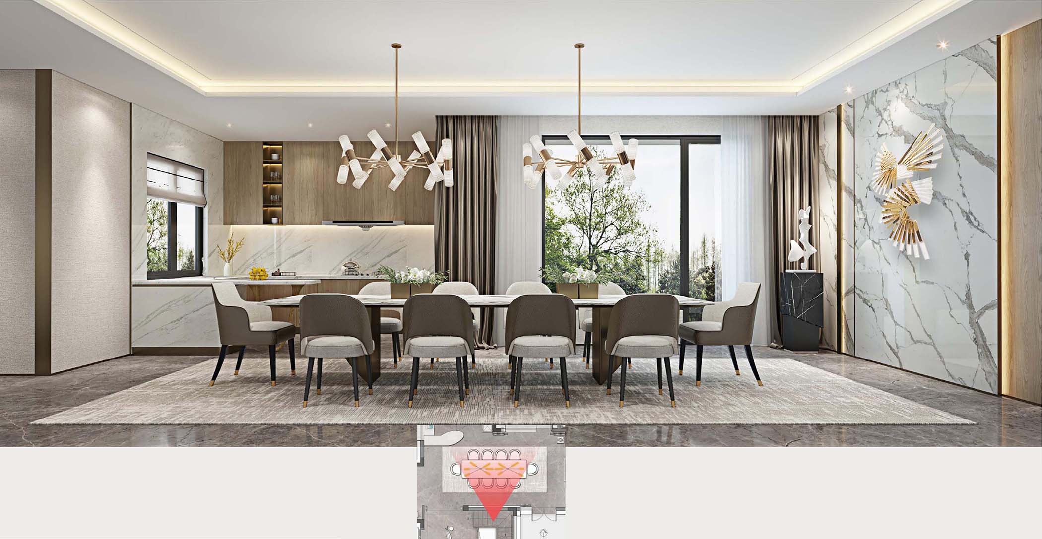 太平.某山庄A户型新中式样板间装饰装修工程(图3) 00一层餐厅.jpg