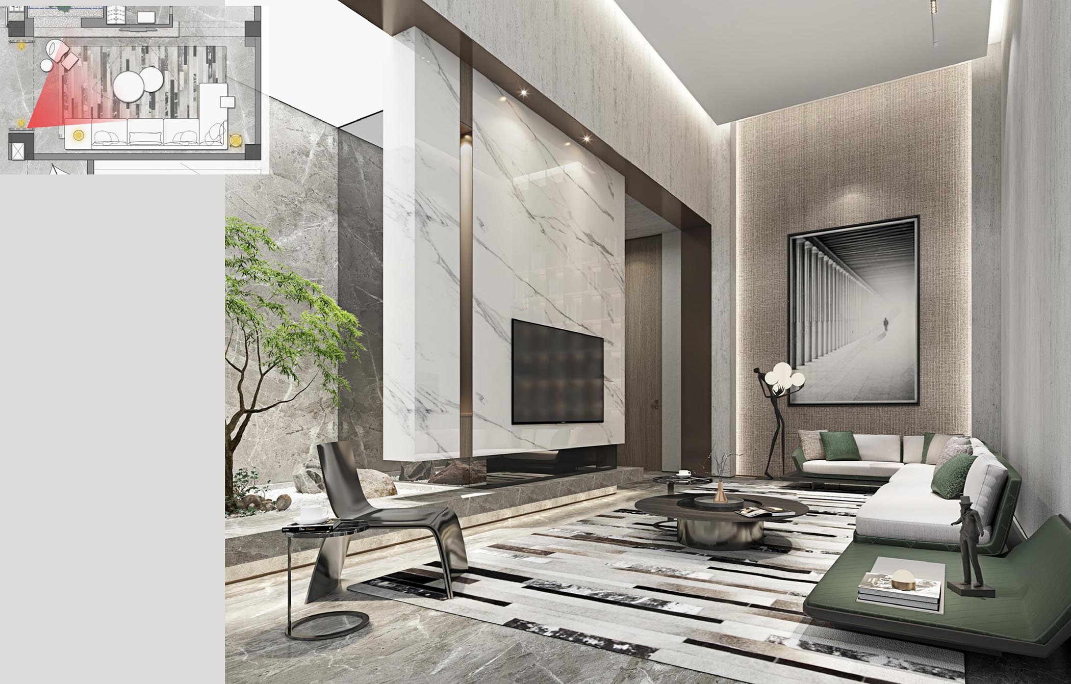 太平.某山庄C户型新中式样板间装饰装修工程(图3) 00负一层会客厅.jpg