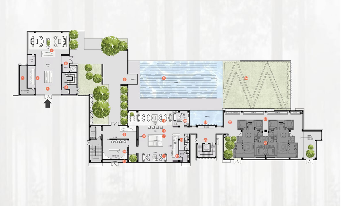芜湖·樾江望现代简约风格售楼部装饰装修工程(图1) 芜湖·樾江望现代简约风格售楼部装饰装修工程(图1)