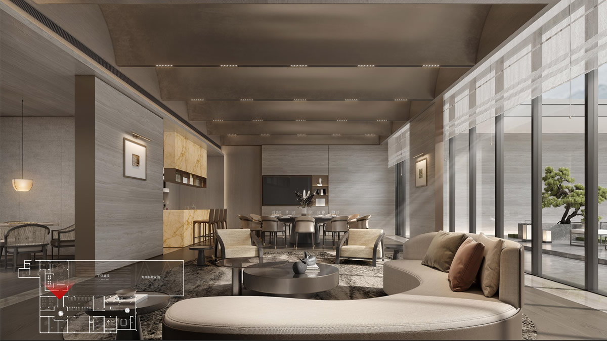 芜湖·樾江望现代简约风格售楼部装饰装修工程(图2) 芜湖·樾江望现代简约风格售楼部装饰装修工程(图2)