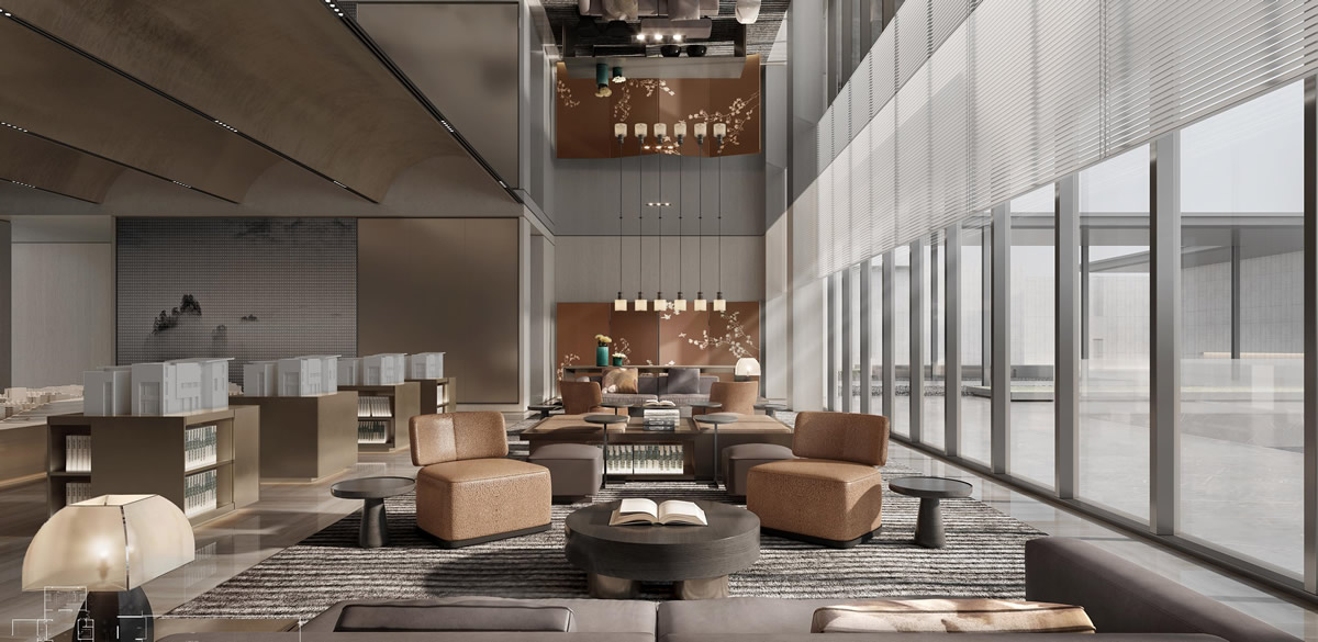 芜湖·樾江望现代简约风格售楼部装饰装修工程(图5) 芜湖·樾江望现代简约风格售楼部装饰装修工程(图5)