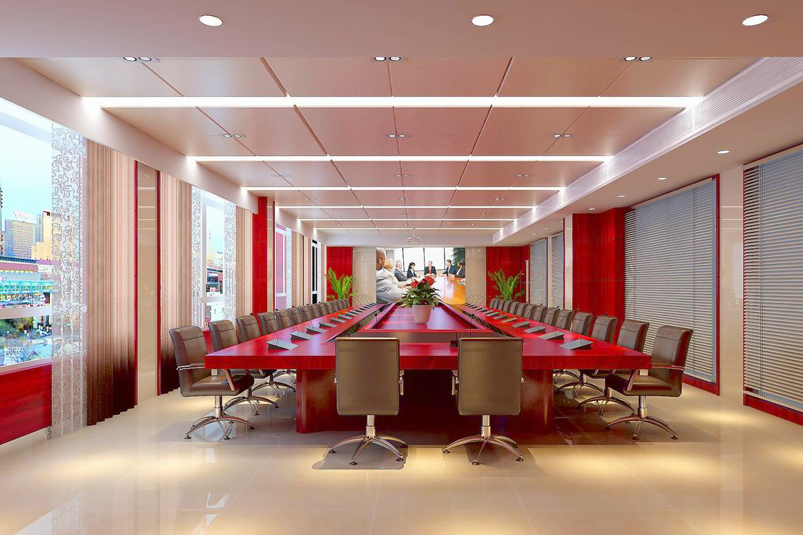 合肥华威电力3000平方办公楼装修设计(图3) 大会议室+.jpg