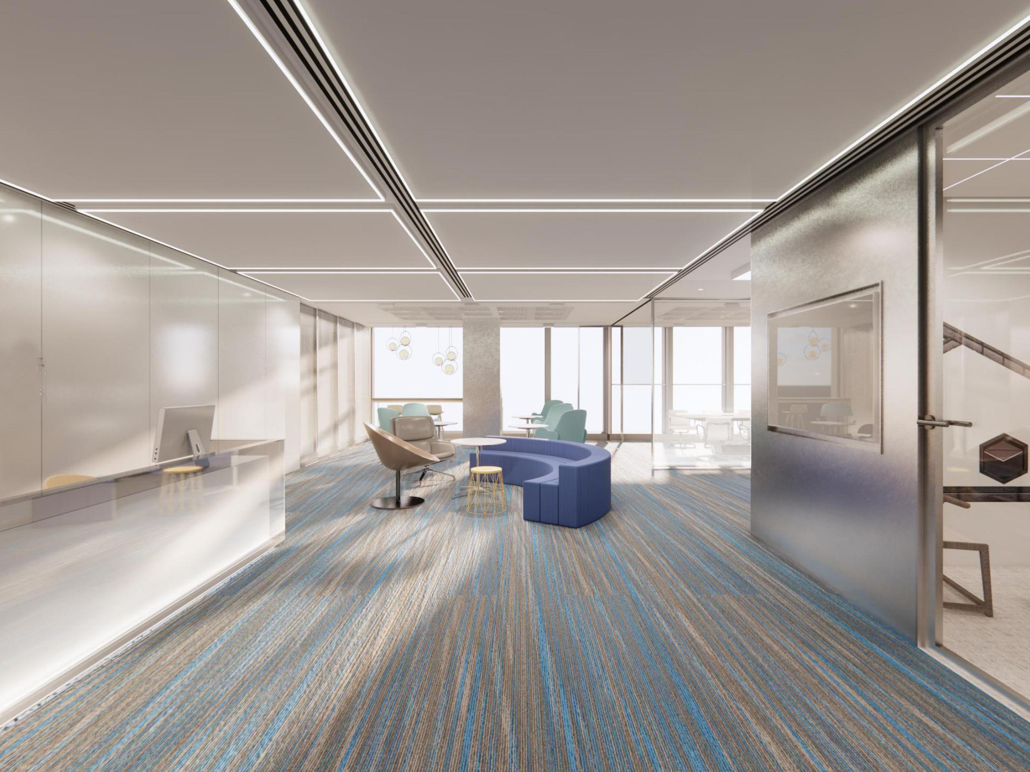 滁州2800平方现代简约办公楼装修设计项目(图1) 前台区.jpg