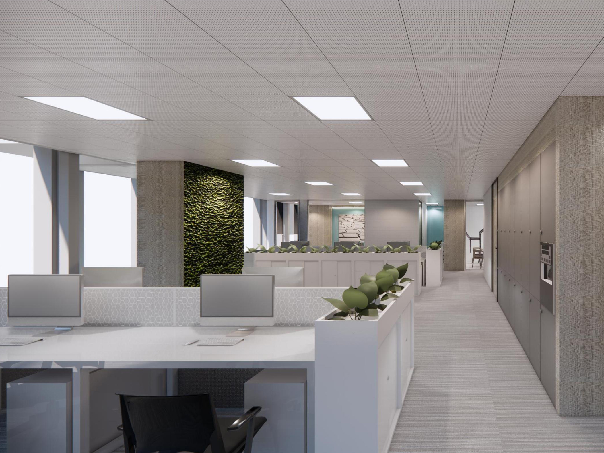 滁州2800平方现代简约办公楼装修设计项目(图2) 开敞办公区.jpg