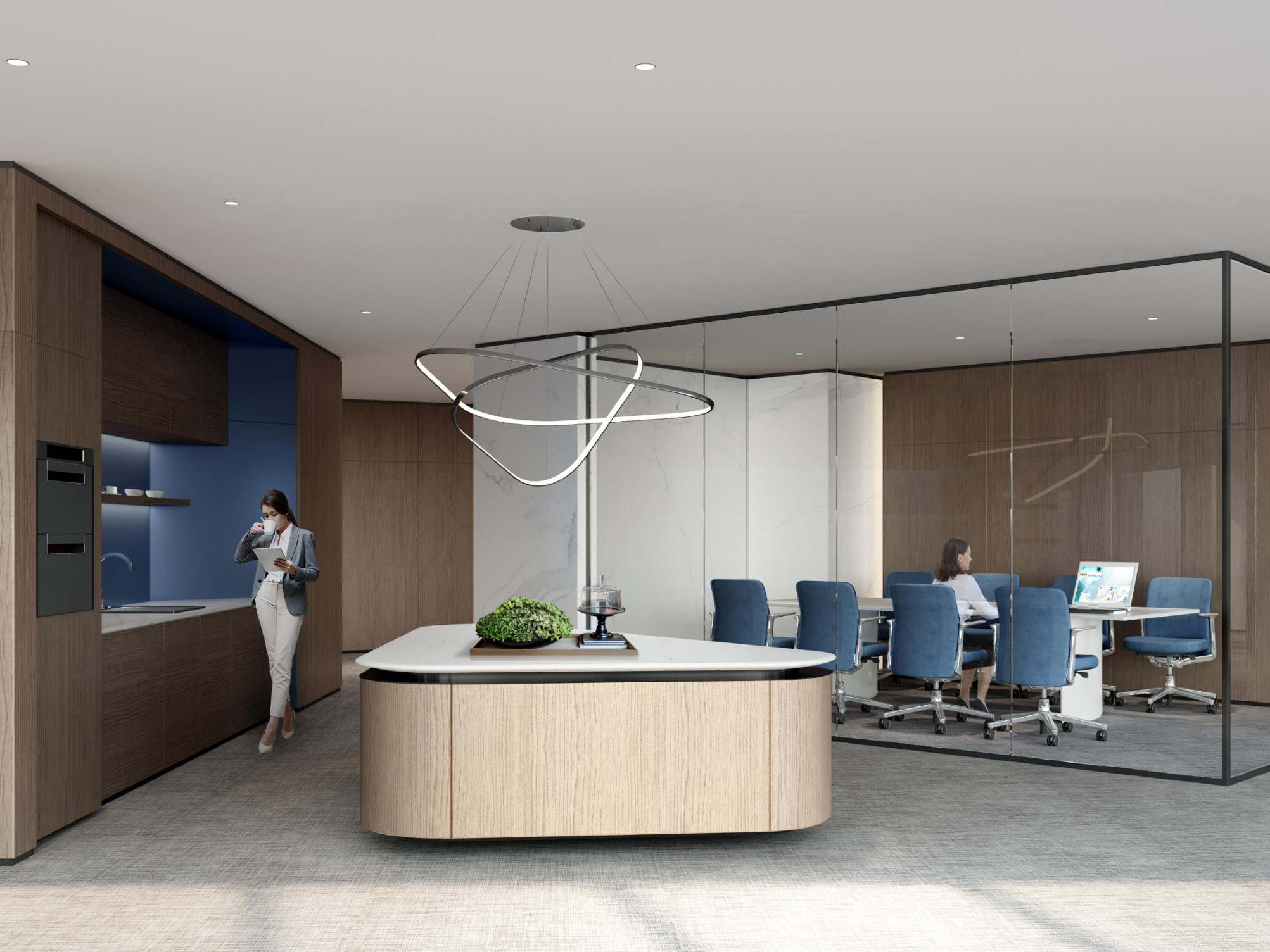 芜湖2000平方现代简约风办公室装修设计项目(图1) 茶水间.jpg