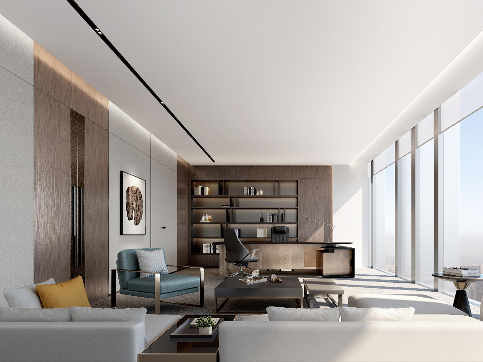 芜湖2000平方现代简约风办公室装修设计项目(图5) 总经理室.jpg