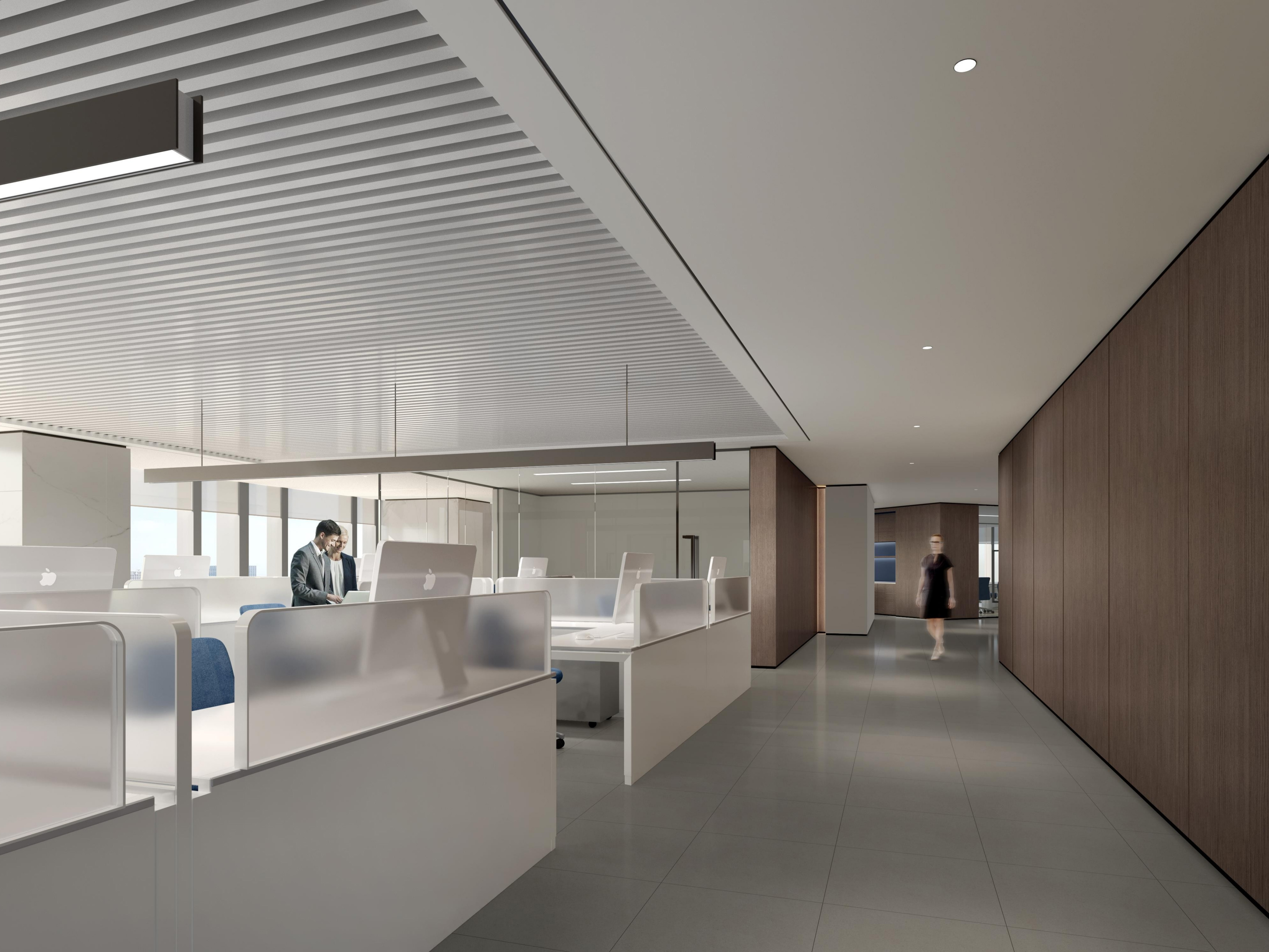 芜湖2000平方现代简约风办公室装修设计项目(图4) 开敞办公区.jpg