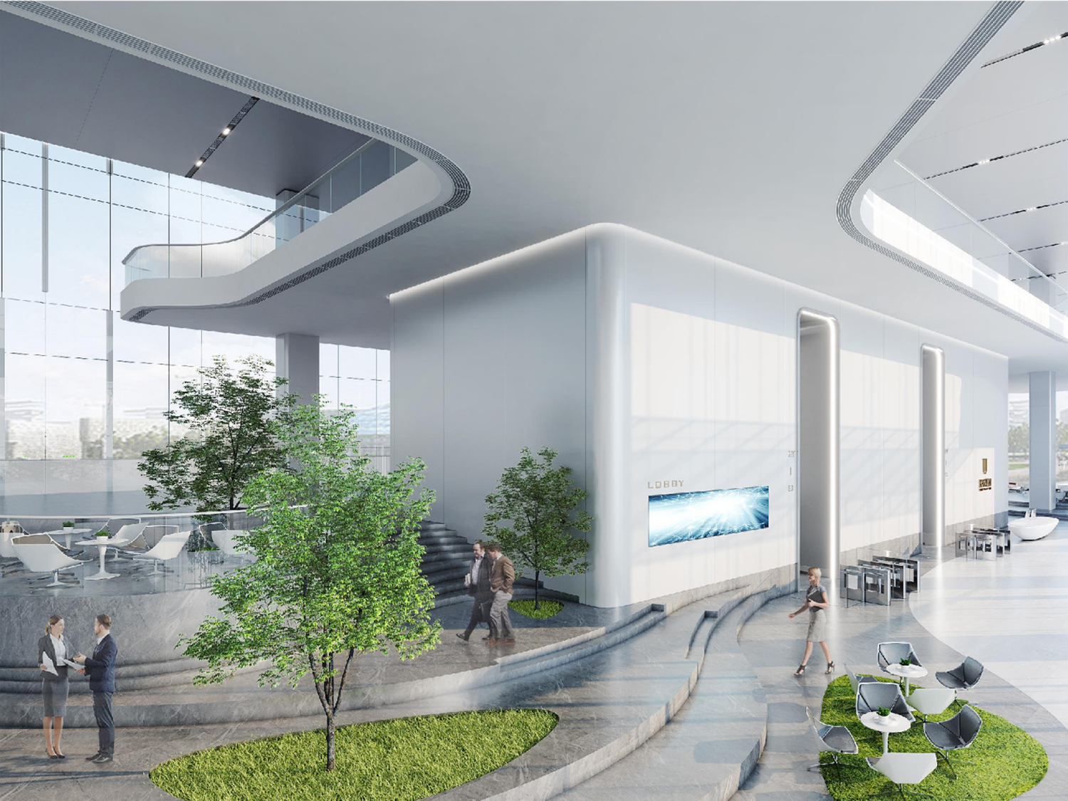 滁州3200平方办公楼接待大厅装修设计案例(图2) 2.jpg