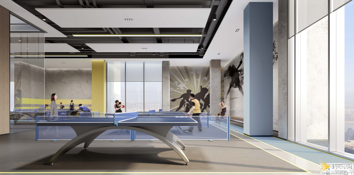 巢湖槐林渔具有限公司4000平方办公楼内部员工娱乐室装修案例(图2) 桌球.jpg