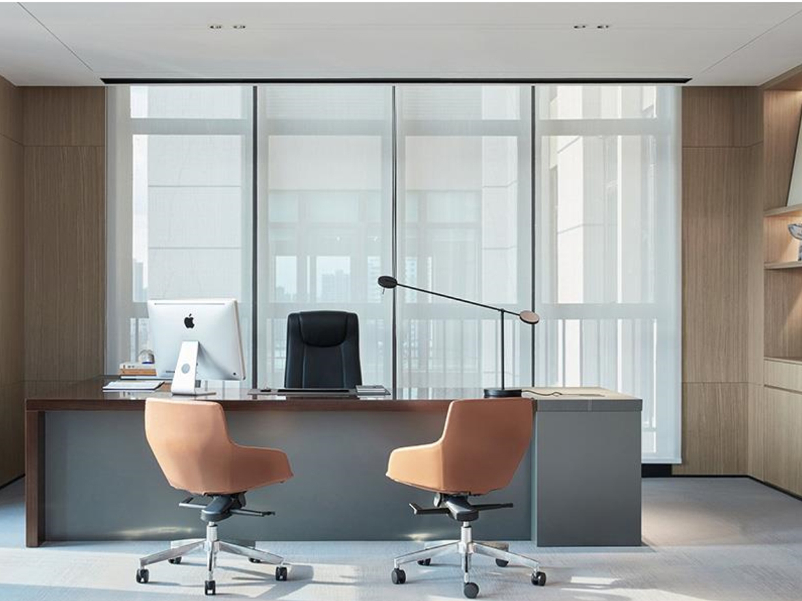 合肥金保大厦沃龙新办公室装修设计案例(图3) 总经理室2.jpg