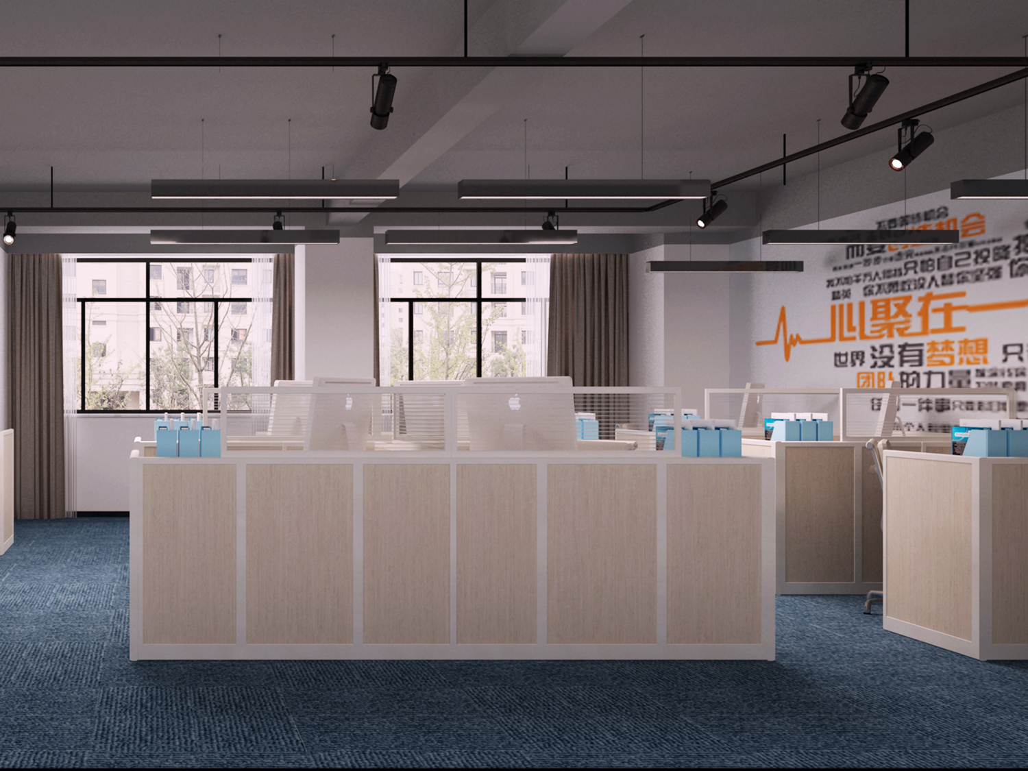 安徽半山装饰--浅谈办公室装修布局规划(图1) 办公区22222.jpg