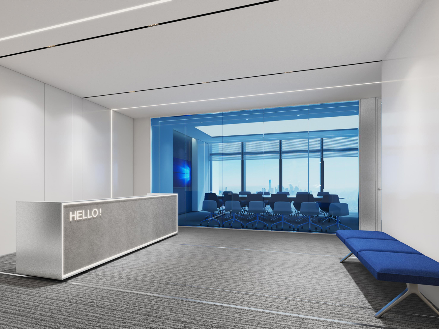 合肥2000平方现代风科技公司办公室装修设计(图3) 前台.jpg