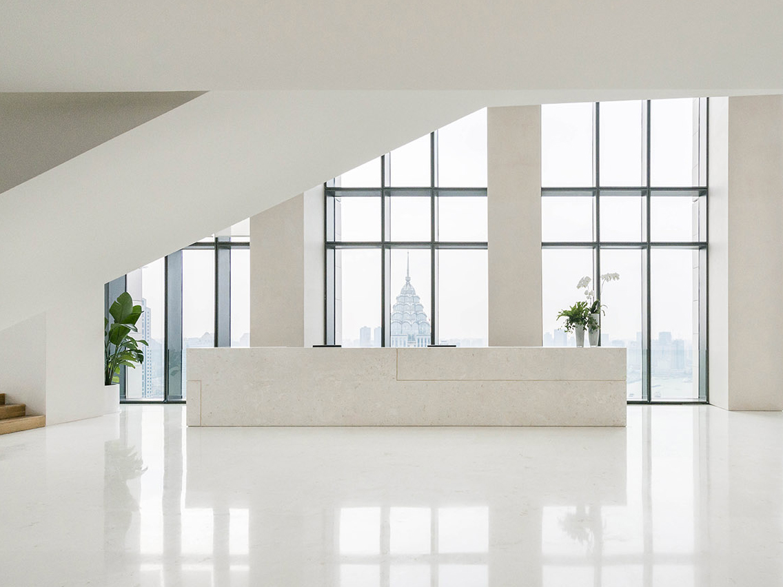 瑶海区1200平方现代简约风办公室装修设计项目(图1) 前台.jpg