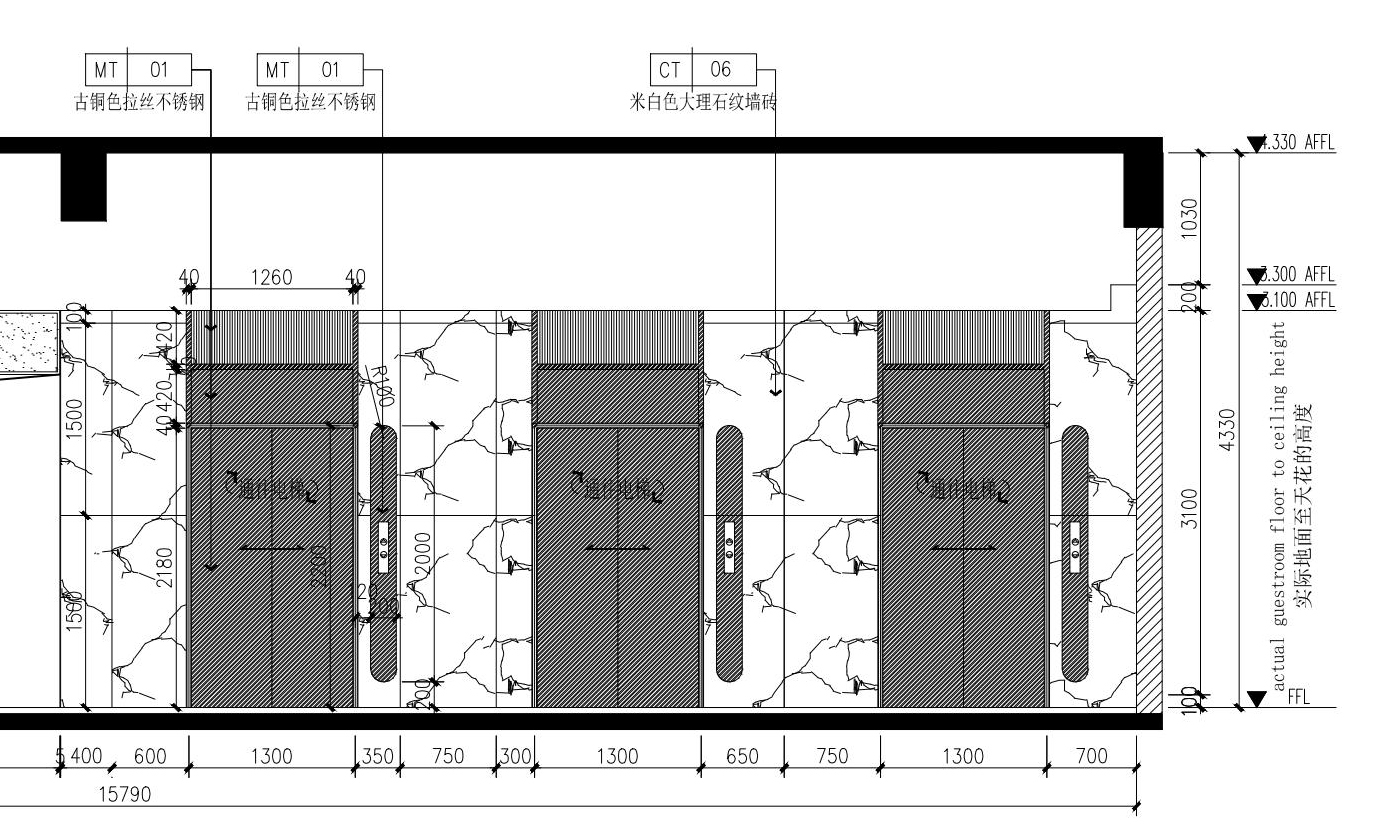 淮北商场内部电梯装修设计项目(图4) 2024.8.6-02海容商业广场大润发三层立面图-Model_00.jpg