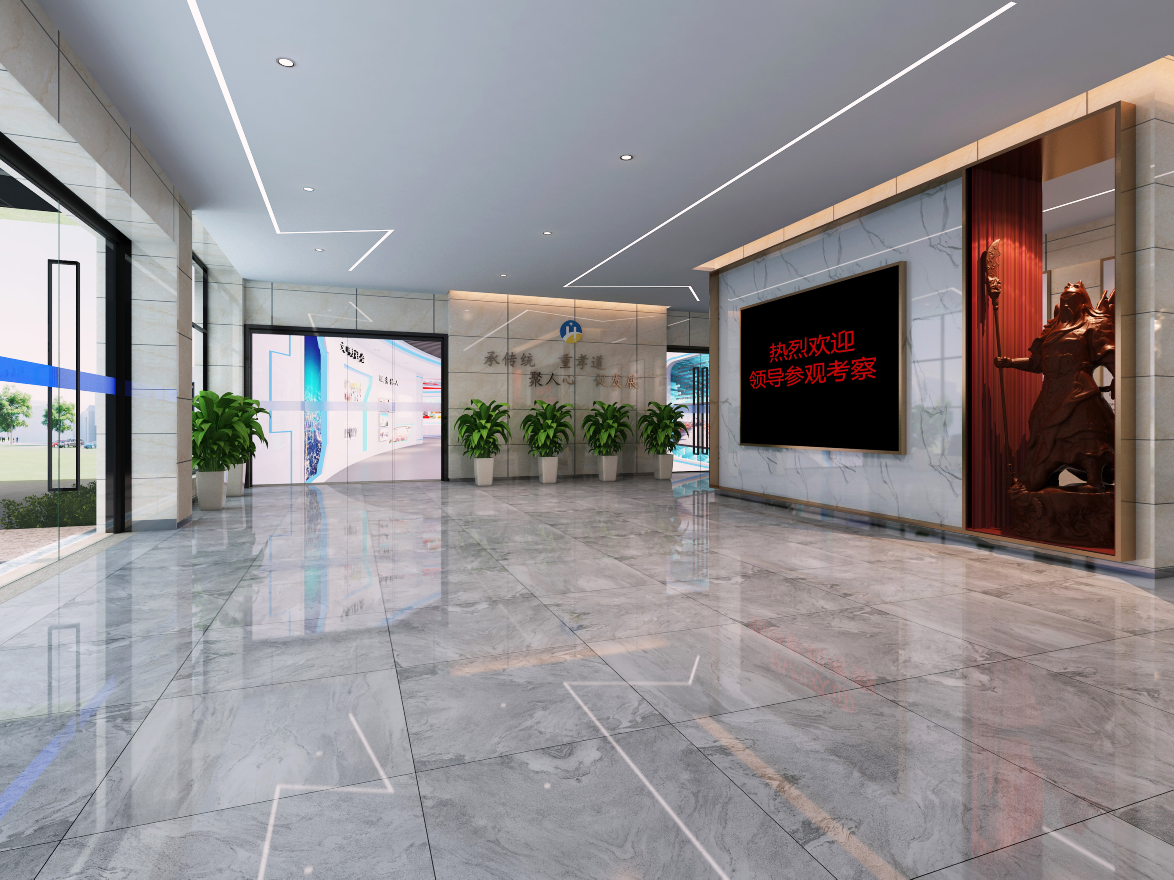 合肥5000平方华新智能停车设备办公楼装修设计项目(图1) 门厅4.jpg