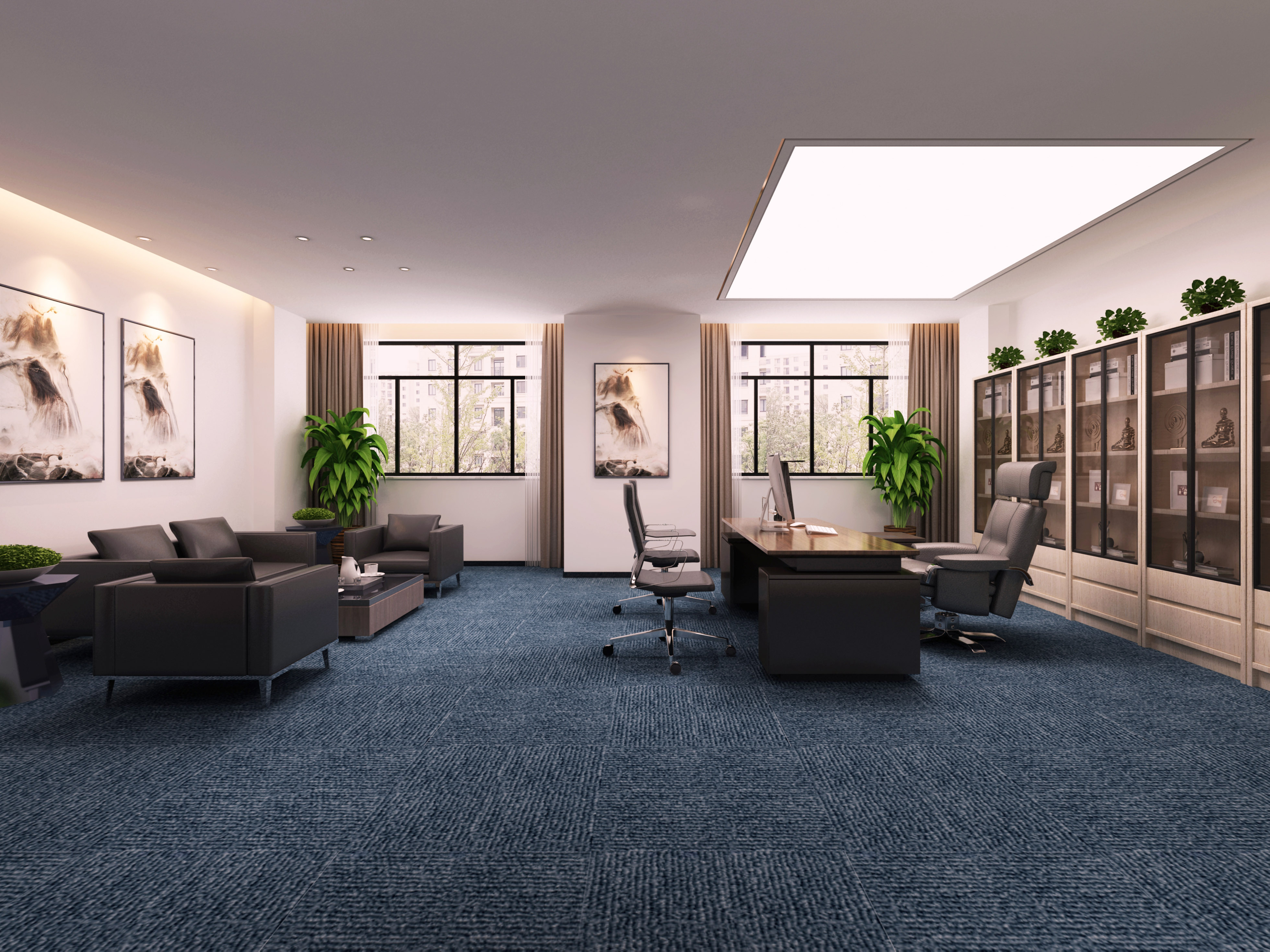 合肥5000平方华新智能停车设备办公楼装修设计项目(图4) 大办公室2 副本.jpg